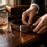 Luxusní svatební kožený opasek Gentleman Deluxe