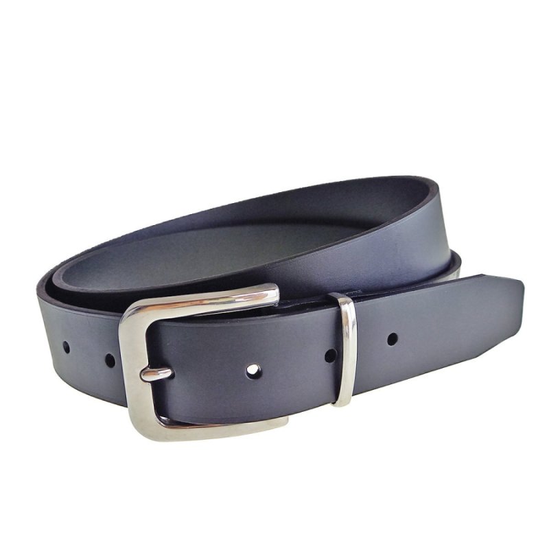 Černý opasek 40 mm s nerezovou sponou