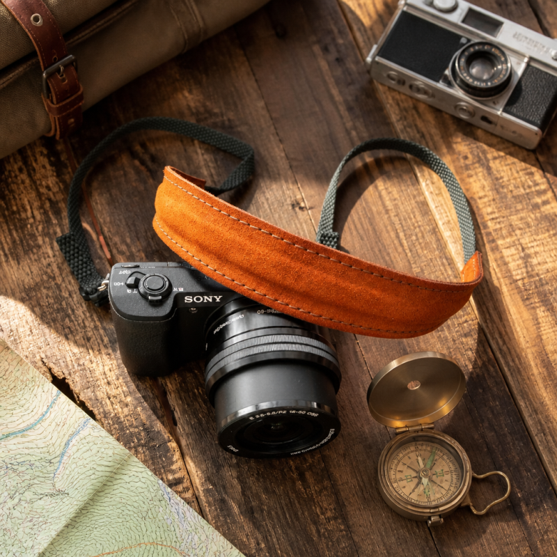 Luxusní kožený popruh MasterShot Traveler pro vášnivé fotografy a cestovatele