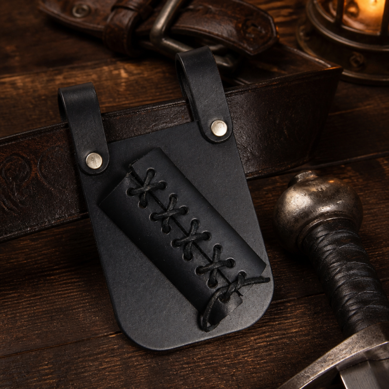 Mistrovský kožený závěs na meč DarkBlade